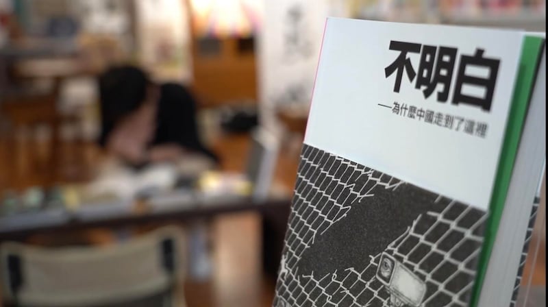 浙江一大学生到泰国清迈飞地书店看中国禁书《不明白》。(唐正摄)