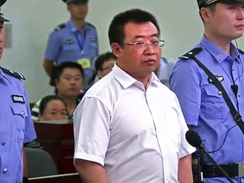 An Aug. 22, 2017, photo of Chinese human rights lawyer Jiang Tianyong in People's Court, Changsha, China.