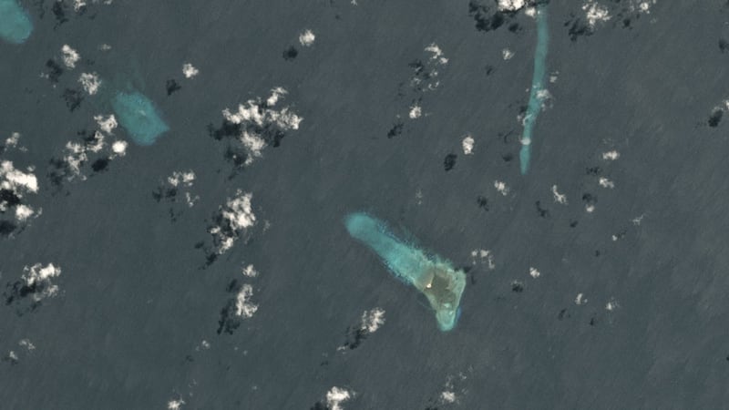 Luconia Shoals, where the China Coast Guard has kept up a continuous presence around these disputed features within Malaysian waters for years, May 26, 2020. 