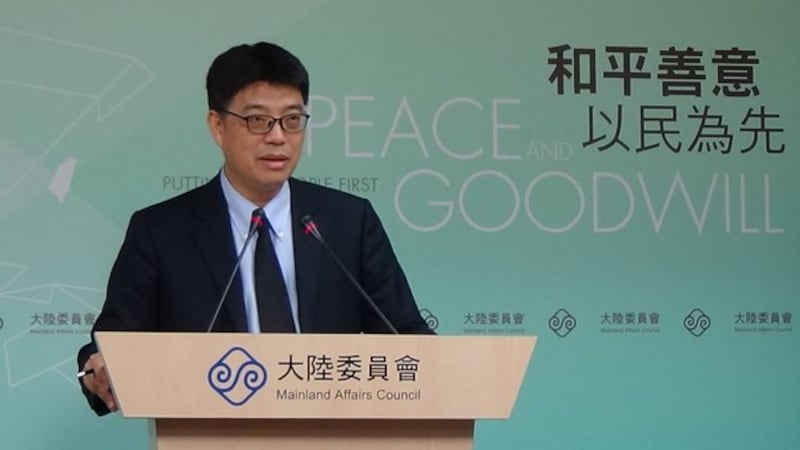 台湾陆委会发言人邱垂正。(记者夏小华摄)