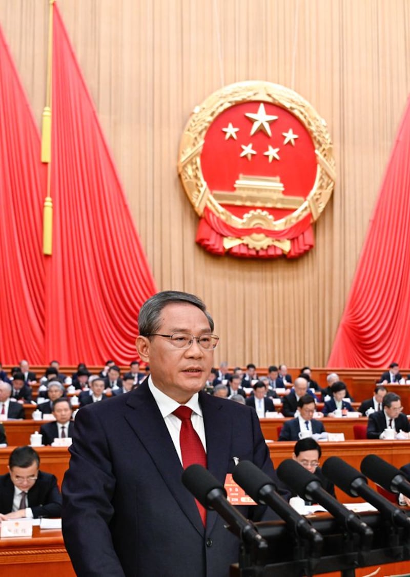 中國國務院總理李強做了近1小時的政府工作報告。